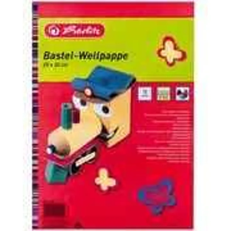 herlitz Bastelwellpappe, 250 x 350 mm, farbig sortiert