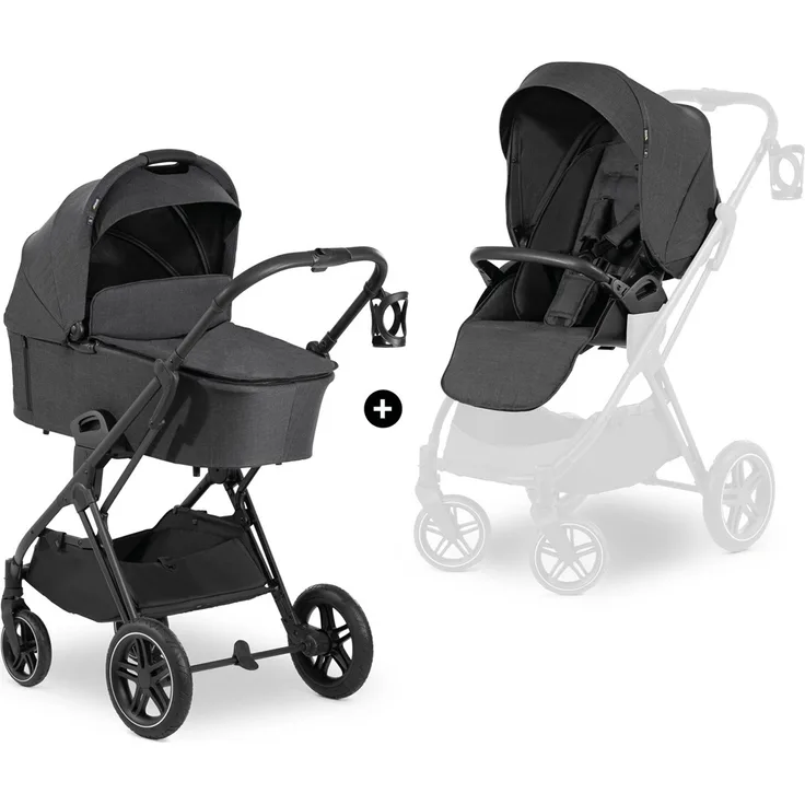 Hauck Vision X Set Betthimmel Reisesystem-Babywagen Beide Geschlechter Faltbar Schwarz