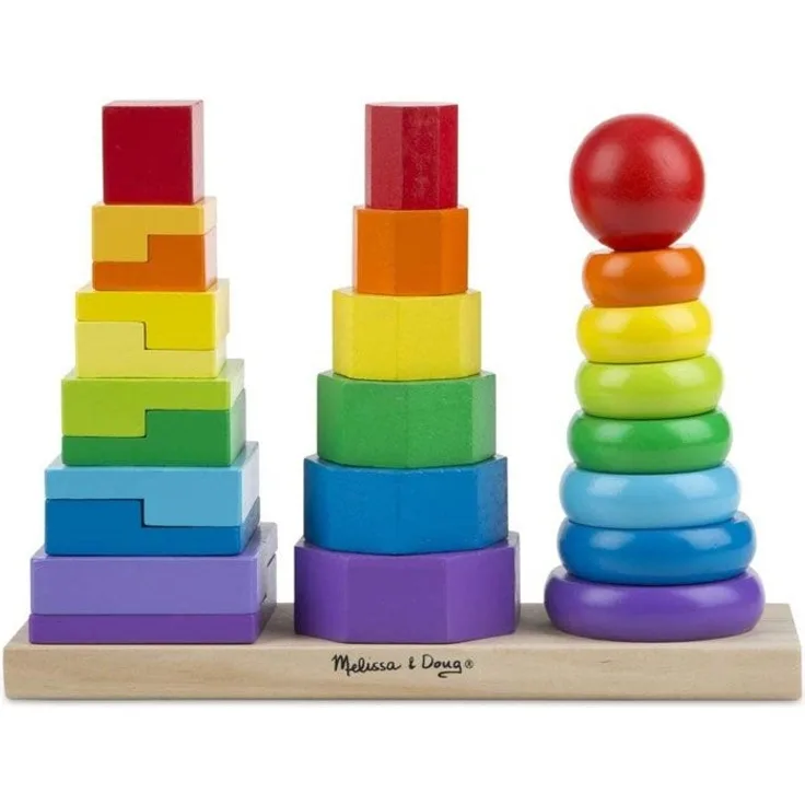 Melissa & Doug 10567 Geometrischer Stapler Holz Motorikspielzeug