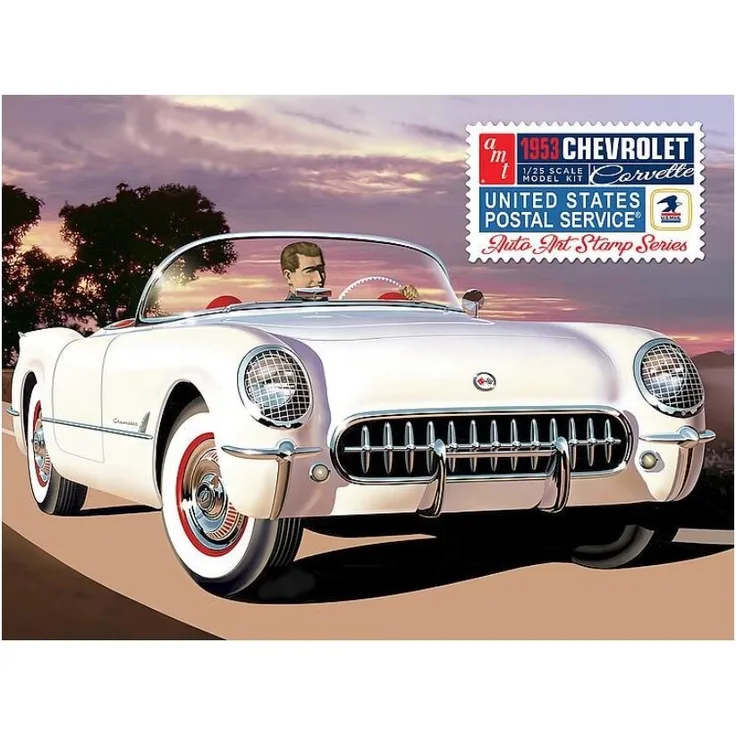 AMT AMT1244/12 1953 CHEVY CORVETTE USPS STAMP SERIES 1:25 Neu