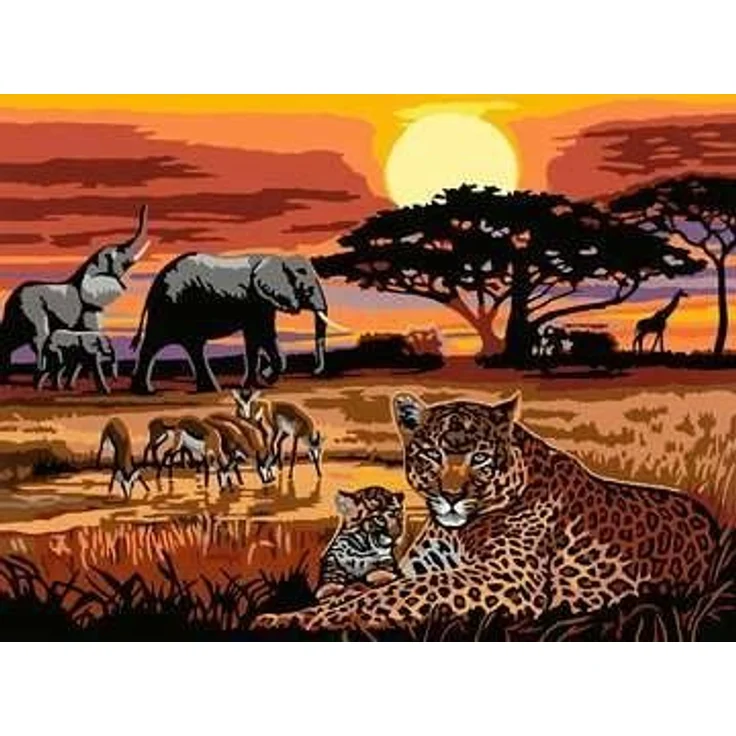 Ravensburger 23548 - CreArt, Malen nach Zahlen, Savannah Landscapes, 40x30cm, Malset – Bild 2