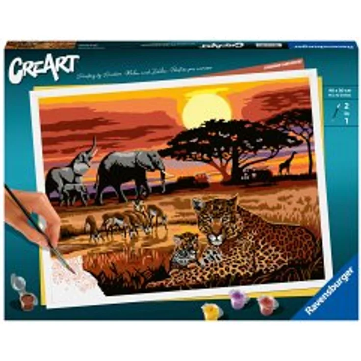 Ravensburger 23548 - CreArt, Malen nach Zahlen, Savannah Landscapes, 40x30cm, Malset