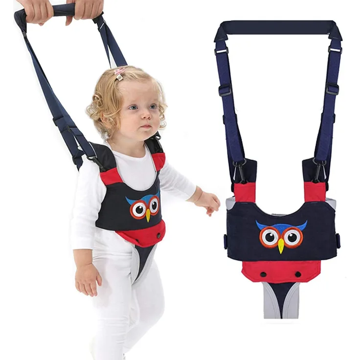 IULONEE Lauflernhilfe Gehhilfe für Baby Stehen Gehen Lernen Helfer Walker Sicherheitsleinen mit Sicherheitsschnalle und Magischen Aufklebern Kleinkind Fuß Assistent für Kinder(Blau)