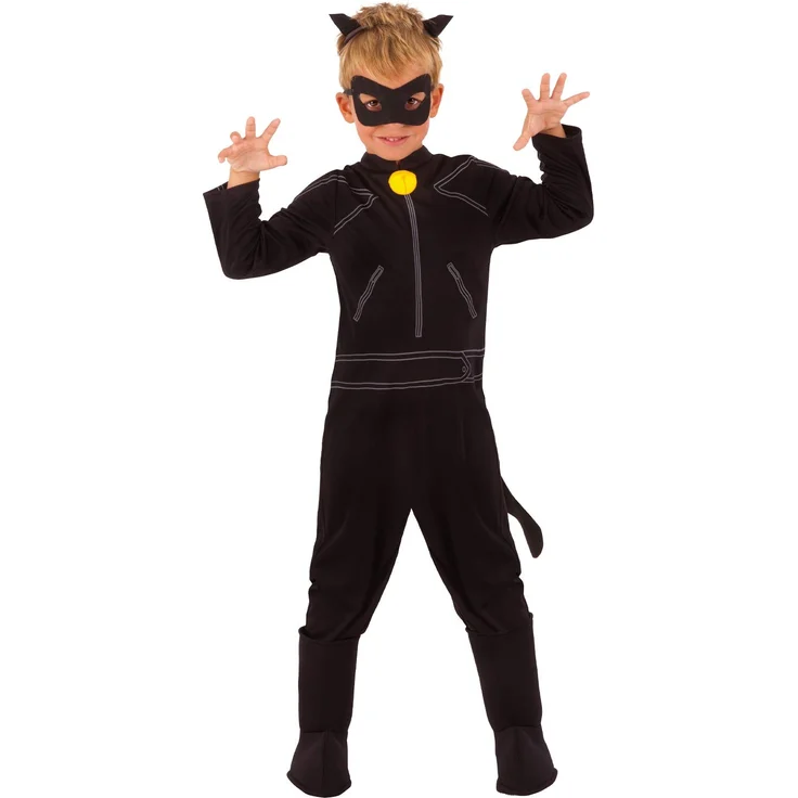 Rubies Kostüm für Kinder, „Cat Noir“ aus „Ladybug“ Modern L (7-8 años) Schwarz – Bild 1