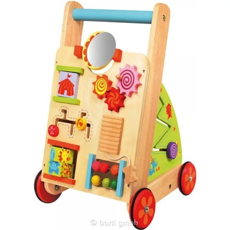 Bartl I'm Toy Lauflernwagen aus Holz mit Motorikspielen