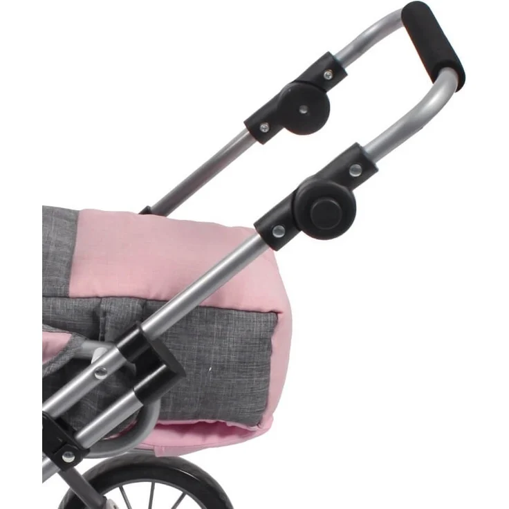 Kombi-Puppenwagen "LENI" Melange grau-rosa – Bild 5