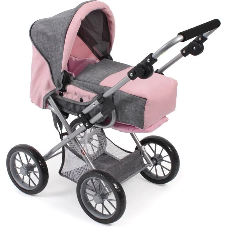 Kombi-Puppenwagen "LENI" Melange grau-rosa – Bild 8
