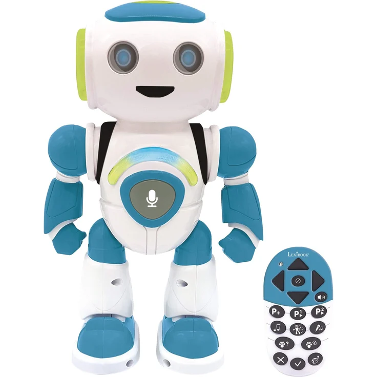 Lexibook ROB20FR Powerman Jr Intelligenter Roboter für Jungen und Mädchen, zum Spielen von Musik, Quiz Tiere, programmierba, Weiß (Französische Version) – Bild 1