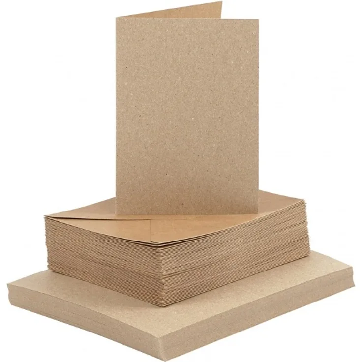 Creotime karten mit Umschlag 10,5 x 15 cm 50 Sätze natur