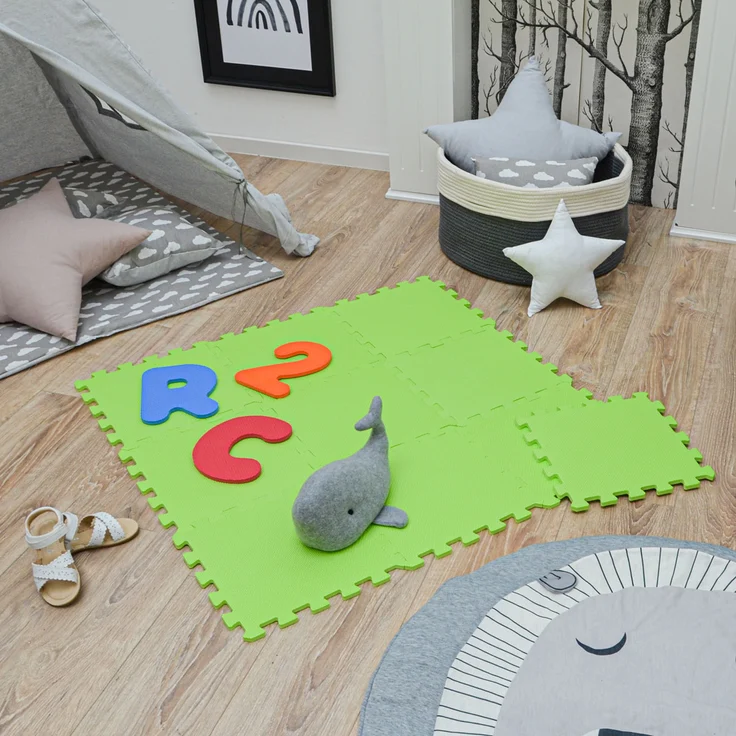 10 Teile Baby Kinder Puzzlematte ab Null - 30x30 Puzzle Spielmatte Krabbelmatte - Preisvergleich – Bild 2