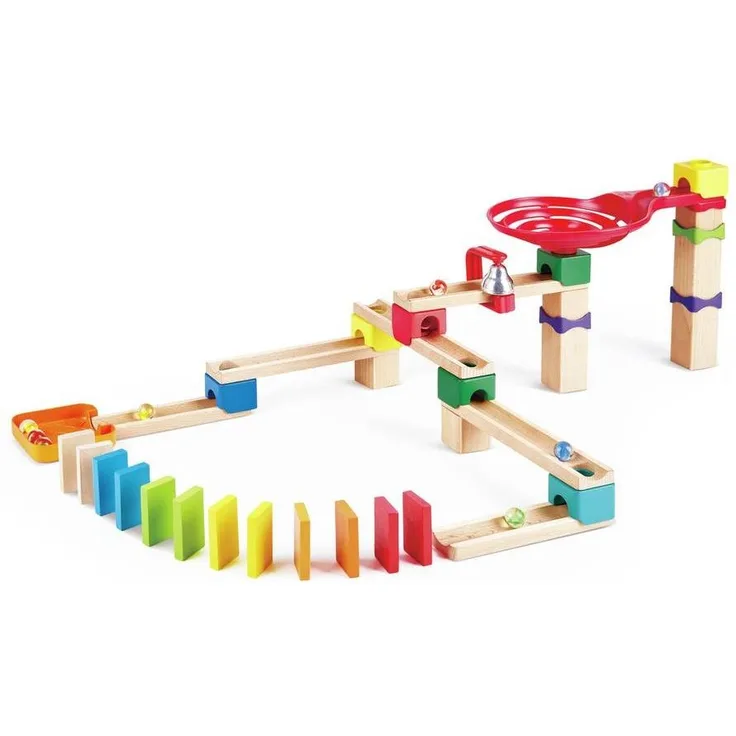 Hape Zweispurige Murmelbahn mit Domino