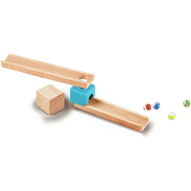 Hape Zweispurige Murmelbahn mit Domino – Bild 5