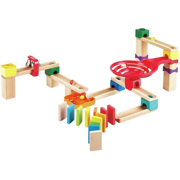 Hape Zweispurige Murmelbahn mit Domino – Bild 4