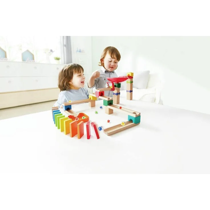 Hape Zweispurige Murmelbahn mit Domino – Bild 2