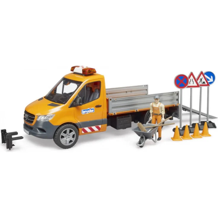 Bruder - MB Sprinter Kommunal mit Fahrer L+S Modul und Zubehör – Bild 10