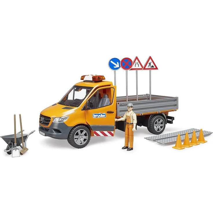 Bruder - MB Sprinter Kommunal mit Fahrer L+S Modul und Zubehör – Bild 4