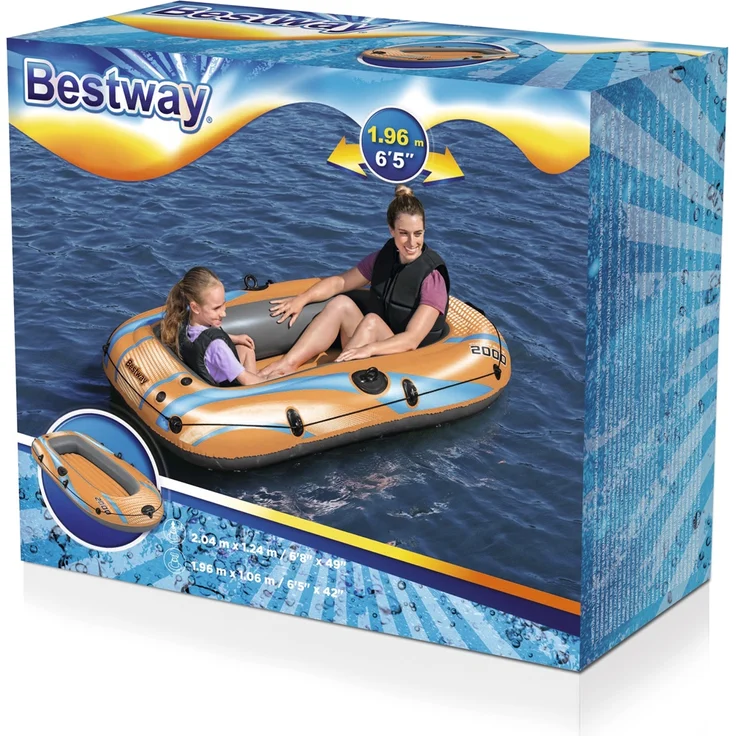 "3x Bestway Schlauchboot Kondor Elite 2000 Sport Angeln Rudern Paddeln Motor Set" – Bild 3