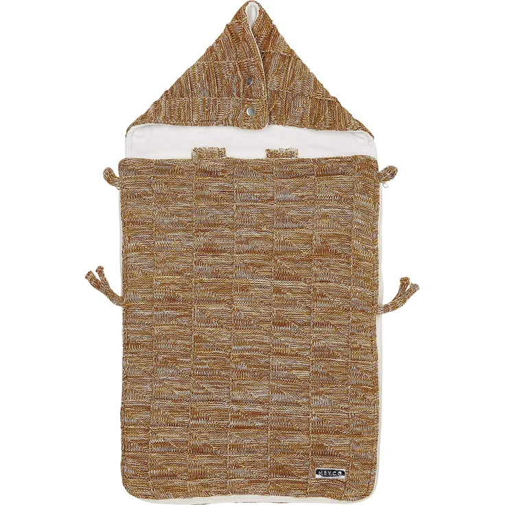 Meyco 2740042 Fußsack Block gemischt, ockergelb/camel