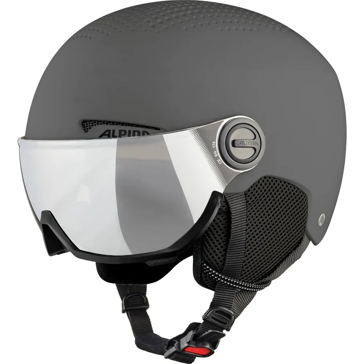Alpina Arber Visor Q-lite Grey Matt, Größe 58 - 61 cm - Ski- & Snowboardhelm, Farbe Grau