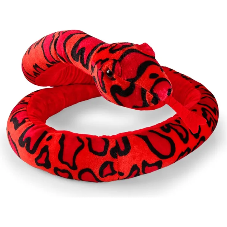 Mollis Molli Toys Schlange Snake Kuscheltier 200 cm - Plüschtiere entwickelt in Schweden (Rot)