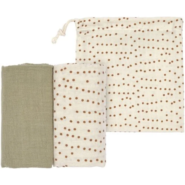 Mulltuch Babydecke M 2 Stück caramel