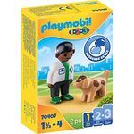Playmobil 1.2.3 70407 'Tierarzt mit Hund', 2 Teile, ab 1,5 Jahren