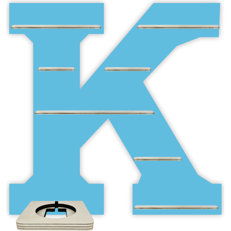 Farbklecks Collection 'Alphabet K' Regal für Musikbox Hellblau mit Musikboxhalter