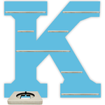 Farbklecks Collection 'Alphabet K' Regal für Musikbox Hellblau mit Musikboxhalter