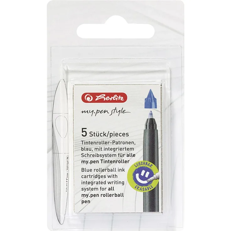 herlitz Tintenroller-Patronen my. pen blau 5 Stück