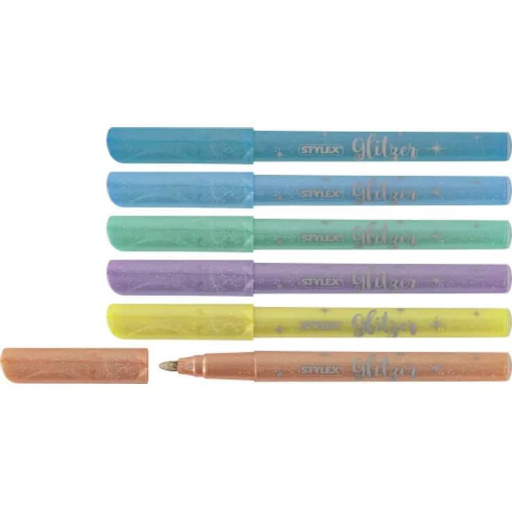 Stylex Fasermalstifte Glitzer,pastell,6 St