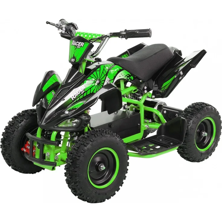 Elektro Quad Miniquad Kinder Racer 1000 Watt Pocket Kinderquad Pocketbike ATV (Schwarz/Grün)