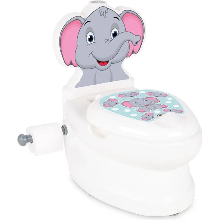 Pilsan Töpfchen Elefant 07566 Musik Licht Toilettenpapierhalter Behälter Deckel weiß