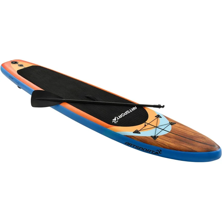 ArtSport Stand Up Paddle Board Beach Rocker aufblasbar – SUP Board Set mit Pumpe, Paddel, Tasche und Zubehör – Tragkraft bis 150 kg – Weiß & Bunt - Preisvergleich – Bild 2