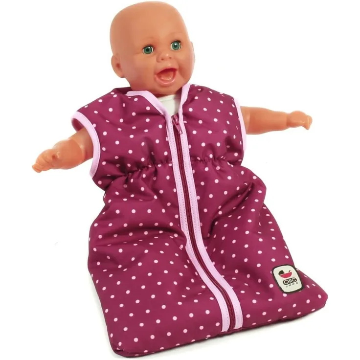 Puppenschlafsack Dessin Dots Brombeere