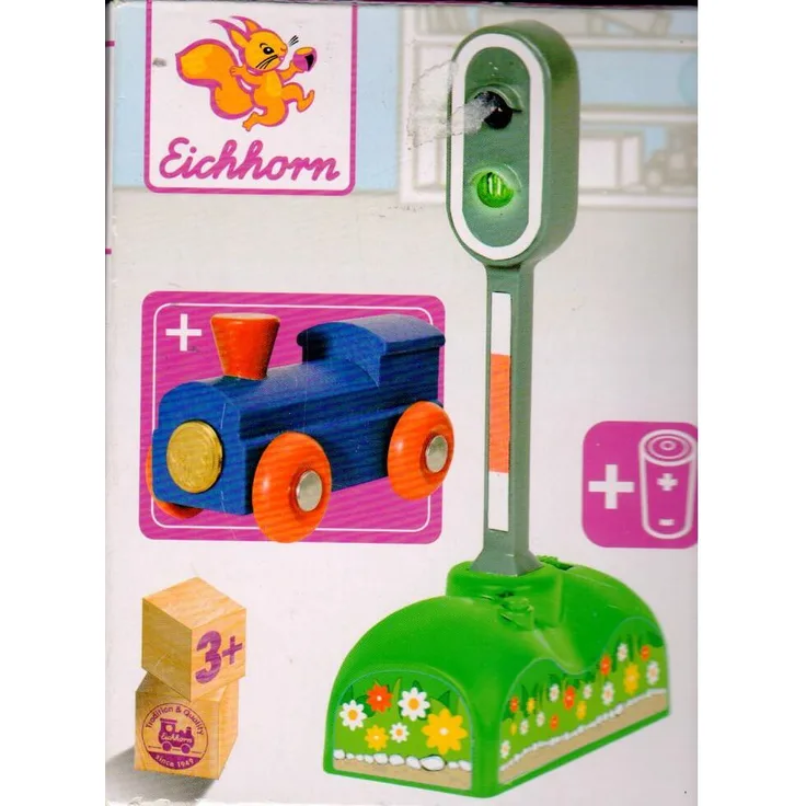 Eichhorn elektisches Lichtsignal, rotes und grünes LED Licht, manuelle/ automatische Lichtfunktion, inkl. Batterien, 6,5x3x12,5cm