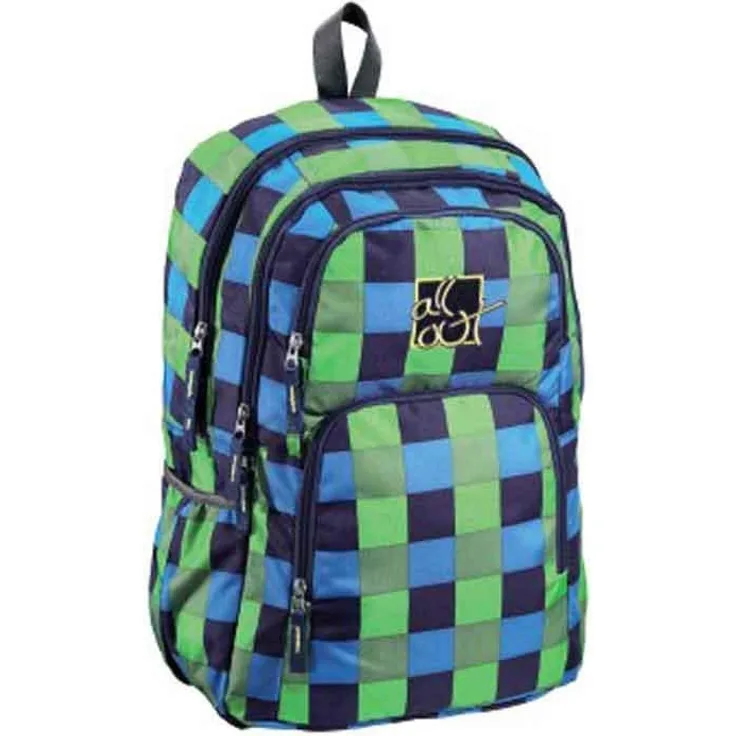 All Out Schulrucksack Kilkenny - Motiv: Pool Check, 43 cm, 23 Liter, 0,55 kg - Farbe: blau/grün