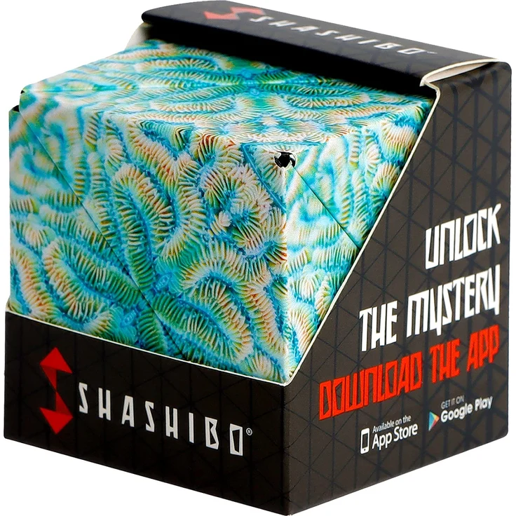 SHASHIBO Formwechsel Zauberwürfel - Preisgekrönt, Patentiert - Anti Stress Spielzeug - 36 Seltenerdmagnete - 3D Infinity Cube - Shashibo Magnetwürfel in Über 70 Formen Verwandelbar (Undersea) – Bild 1