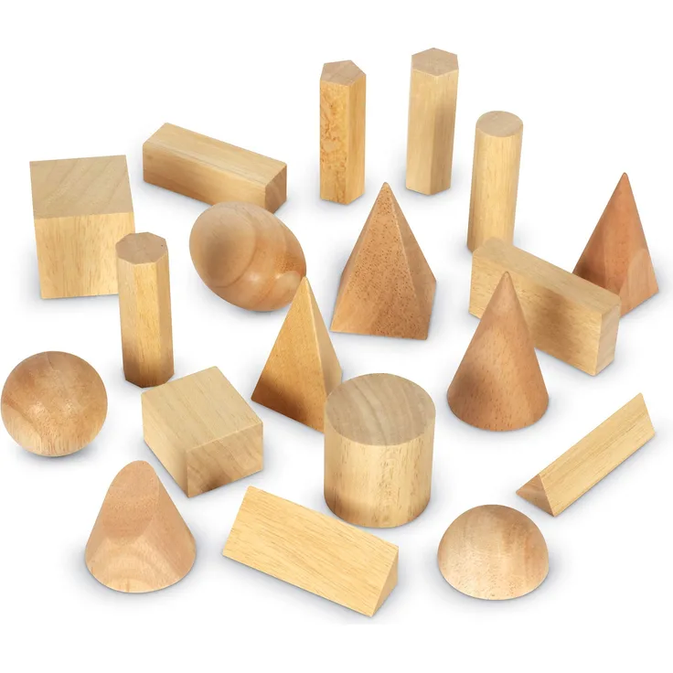 Learning Resources LER4298 Wooden Geometric Solids (Set of 19)