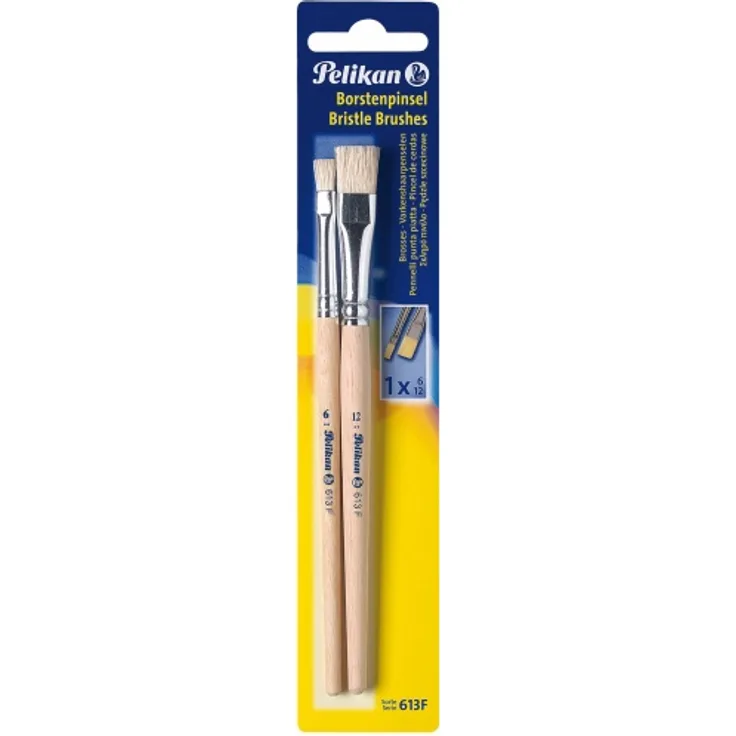 Pelikan Borstenpinsel Sorte 613F Blisterverpackung mit den Größen 6 und 12