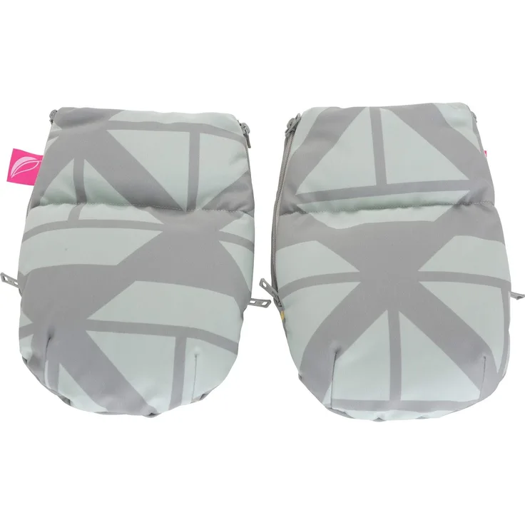 1 Paar Handwärmer Muffs für Kinderwagen - aus Softshell (Schiffe mintgrün)