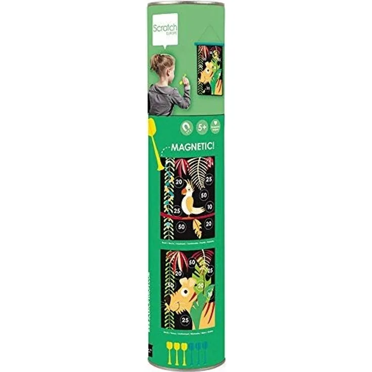 Scratch 276182032 Dartspiel für Kinder, Dartscheibe und Wurfpfeile, Motiv Dschungel, medium