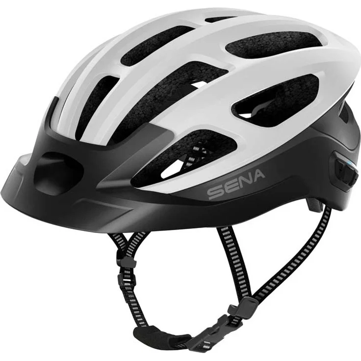 Sena R1 EVO matt white Größe M smarter Fahrradhelm – Bild 1