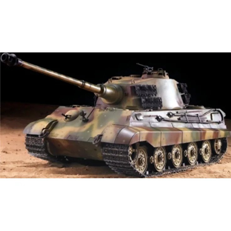 RC Panzer "Deutscher Königstiger - Henschelturm" 1:16 Heng Long mit Rauch und Sound , Stahlgetriebe + 2,4Ghz -V7. 0 - Upg