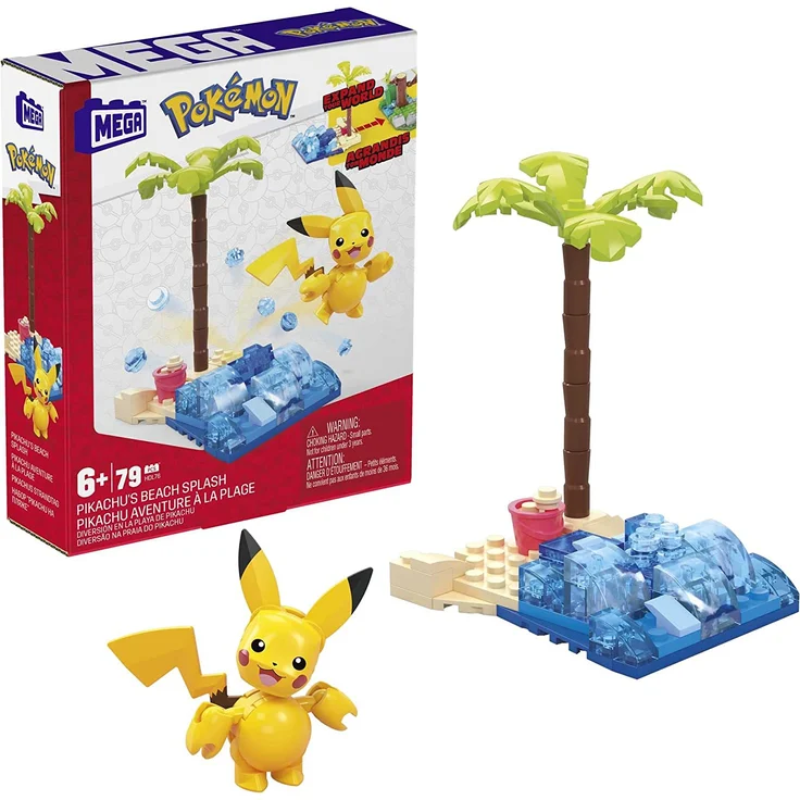 Pokemon Mega Construx Bauset: Pikachus Strandtag (79 Teile) – Bild 1