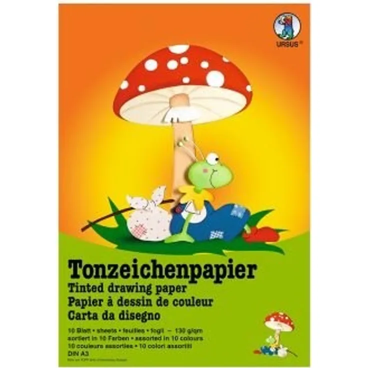 Tonzeichenpapier DIN A3 - 10 Blatt in 10 Farben