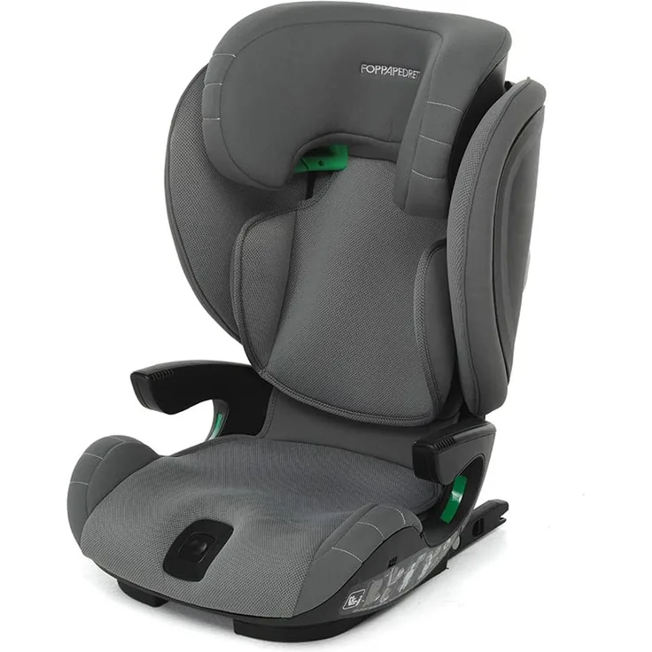 Foppapedretti Skill I-Size Autositz für Kinder mit Höhe von 100 bis 150 cm von 3 bis 12 Jahren, grau