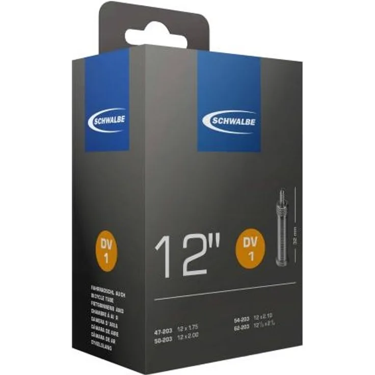 Schwalbe Schlauch DV1 12x1. 75-2. 50" (47/62-203) - 12 Zoll DV 32mm