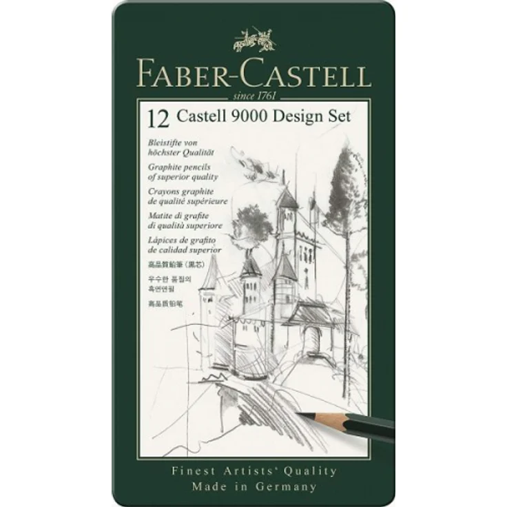 Faber-Castell Bleistifte Castell 9000 Design Set, 5B-5H, 12er Set – Bild 6