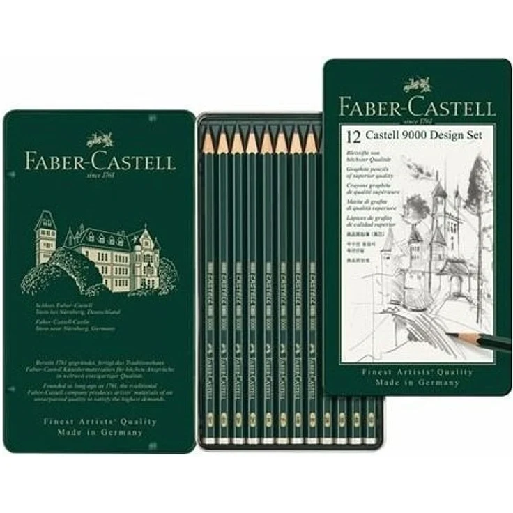Faber-Castell Bleistifte Castell 9000 Design Set, 5B-5H, 12er Set – Bild 2