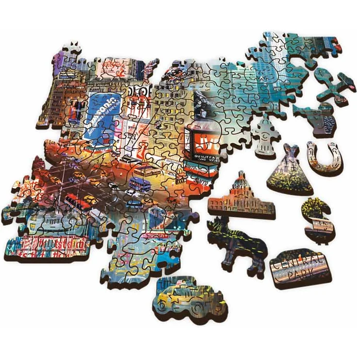 Trefl TR20147 1000 Teile, Wood Craft, unregelmäßige Formen, 100 Figuren amerikanischer Denkmäler und Symbole, modernes Premium - Preisvergleich – Bild 3